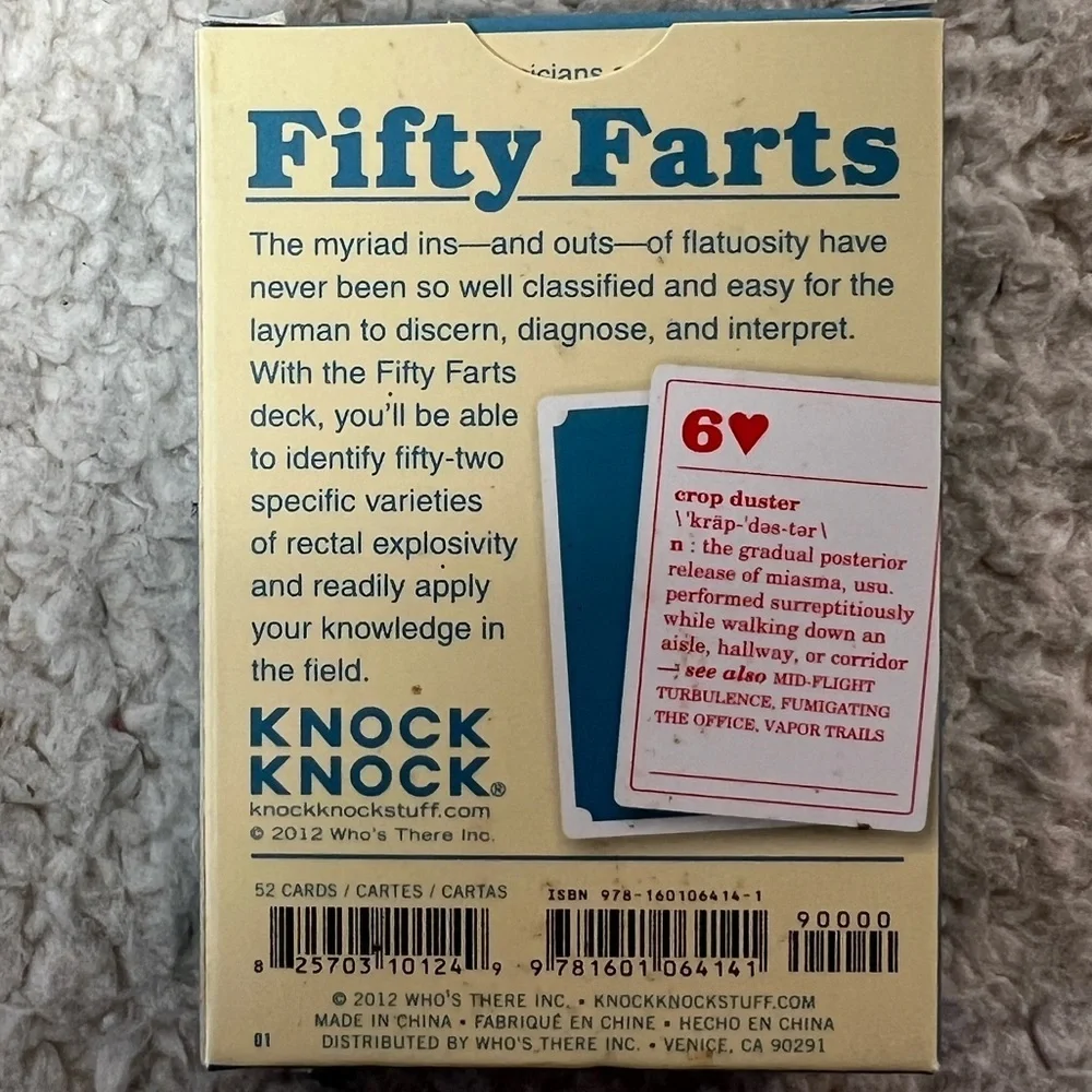 Knock Knock "Fifty Farts" Learning Guide Gag Gift Cards - Picture 4 of 8